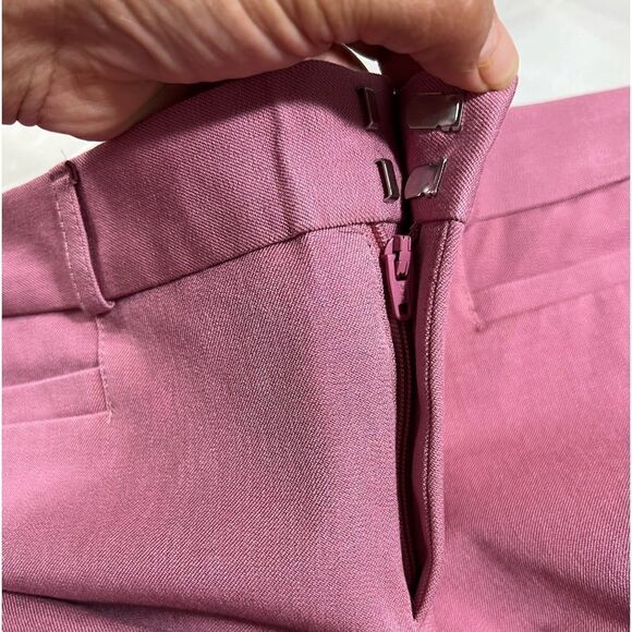 New! Banana Republic Sloah Two-Way Stretch Ankle Crop Mid-Rise Pink Pants Sz 0 - Picture 8 of 11